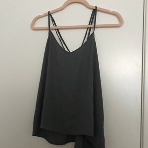 Gray chiffon Hollister crisscross back top